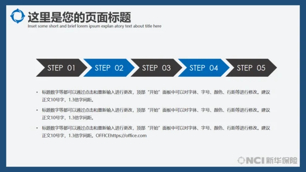 金融理财新华保险商务风总结通用PPT演示模板