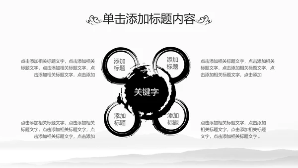 中国风水墨江南水乡古色古香古建筑动态PPT模板