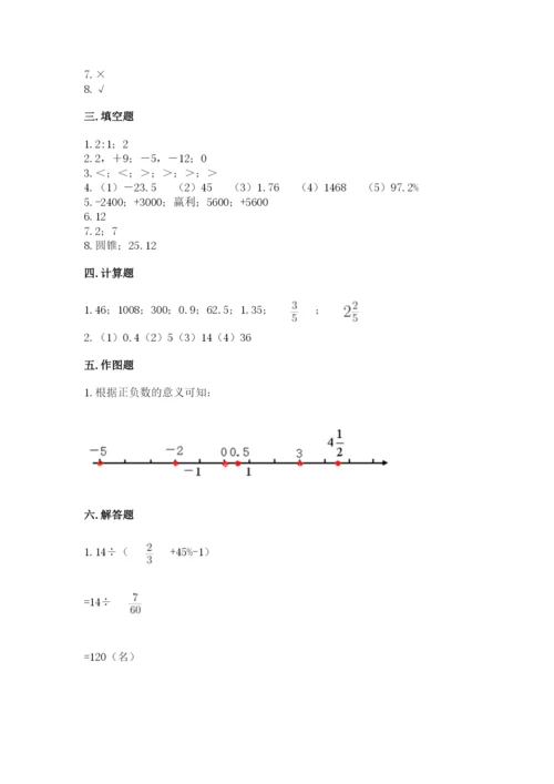 六年级下册数学期末测试卷及完整答案【各地真题】.docx