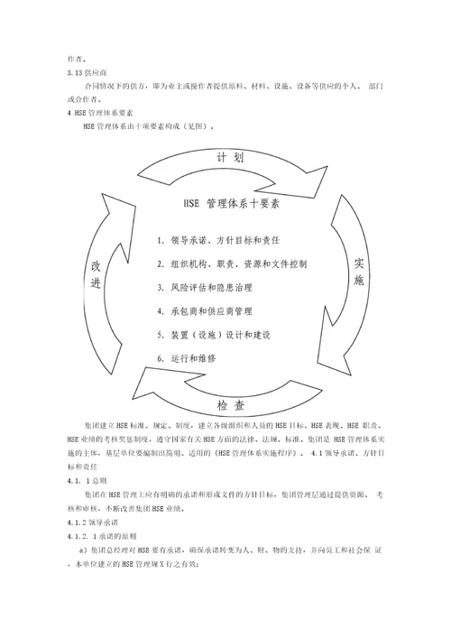 XX石油化工集团HSE管理规范