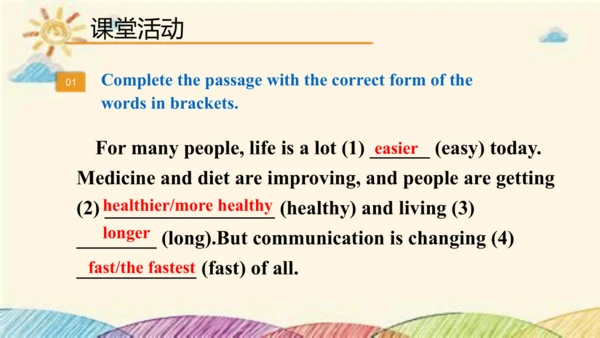 Module 3 Life now and then Unit 3 Language in use 