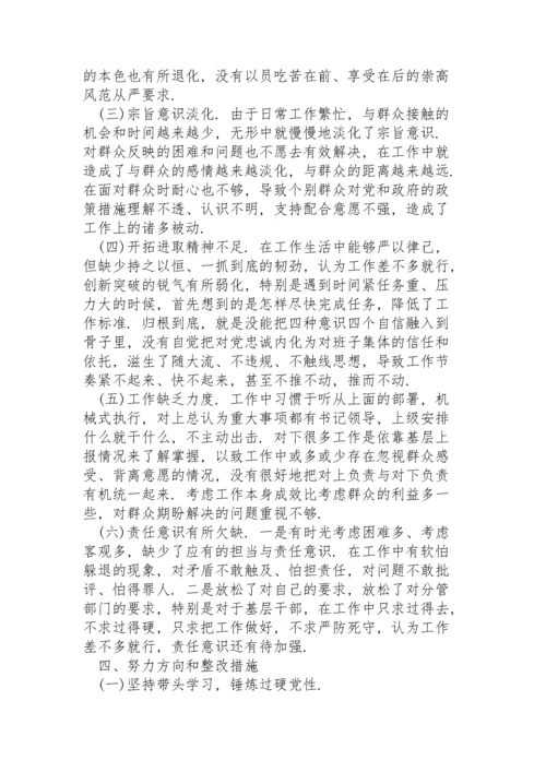 民主生活会个人发言材料范文.docx