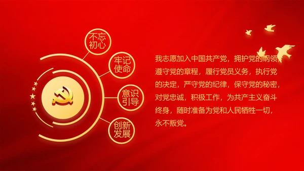 红色极简党建党支部学习教育活动动态PPT