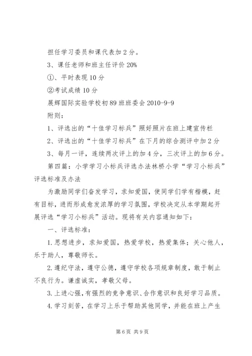 五四小学学习标兵评选方案.docx