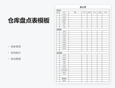 仓库盘点表模板