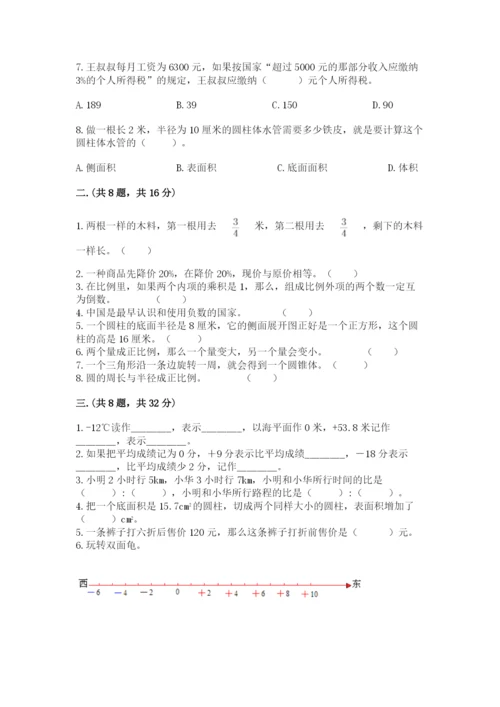 苏教版数学六年级下册试题期末模拟检测卷精品【实用】.docx