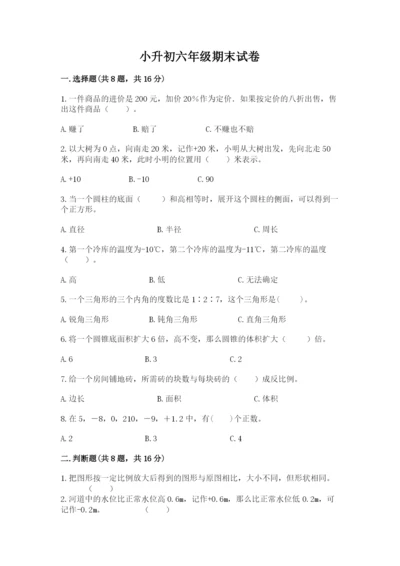 小升初六年级期末试卷附答案【能力提升】.docx