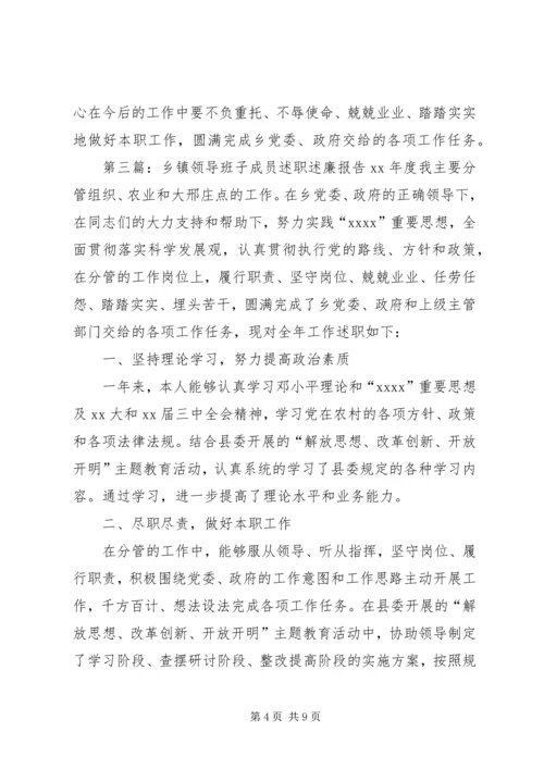 乡镇领导班子成员的述职述廉报告.docx