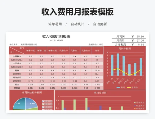 收入费用月报表模版