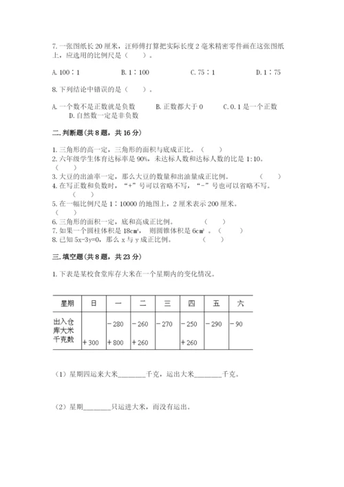 沪教版小学数学六年级下册期末检测试题及答案（考点梳理）.docx