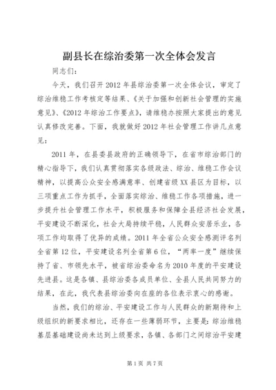 副县长在综治委第一次全体会发言.docx