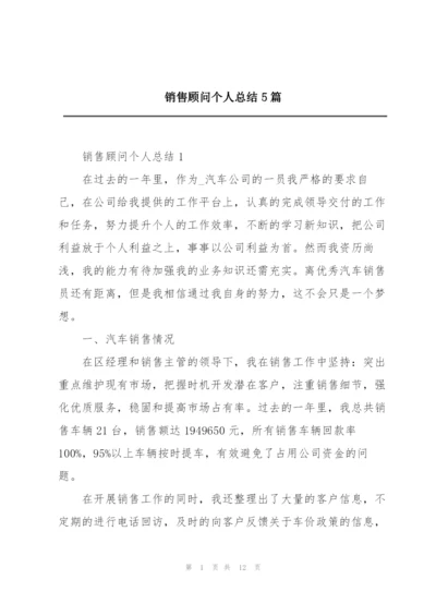 销售顾问个人总结5篇.docx