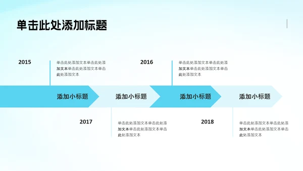 蓝白渐变风年中述职PPT模板