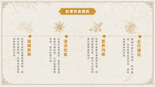 褐色中国风秋季养生PPT模板