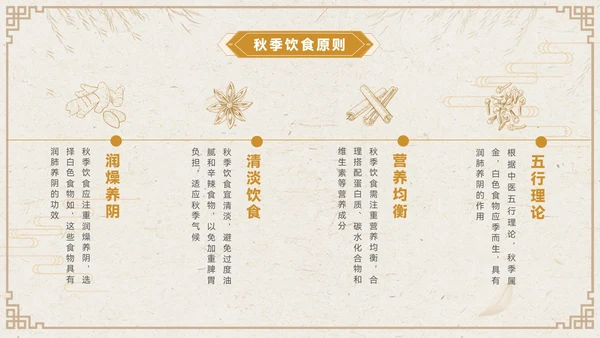 褐色中国风秋季养生PPT模板