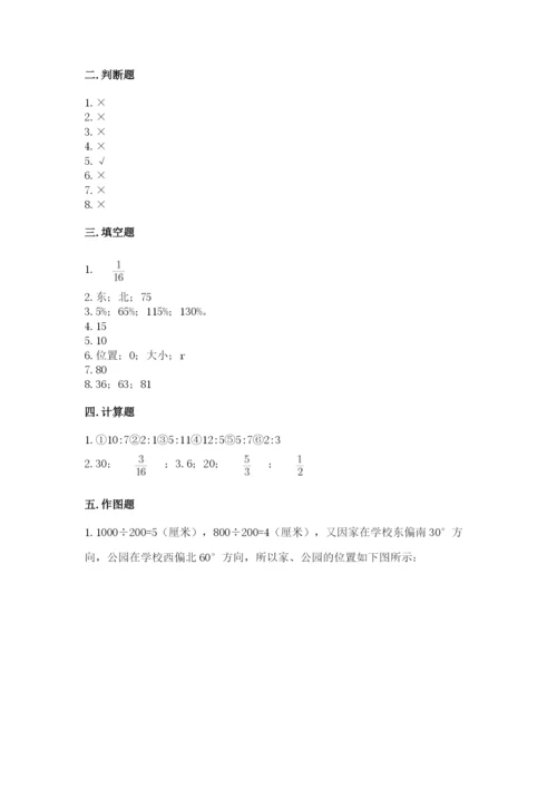 六年级上册数学期末测试卷及完整答案（历年真题）.docx