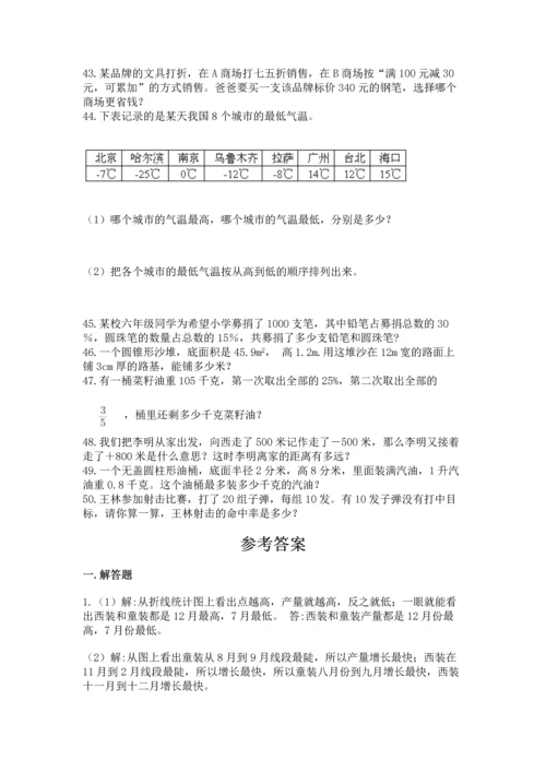 六年级小升初数学应用题50道及完整答案【精品】.docx