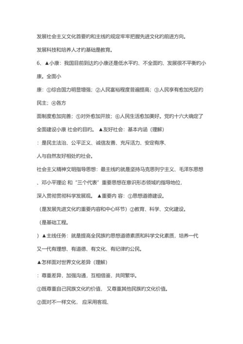 2023年九年级政治必背知识点.docx