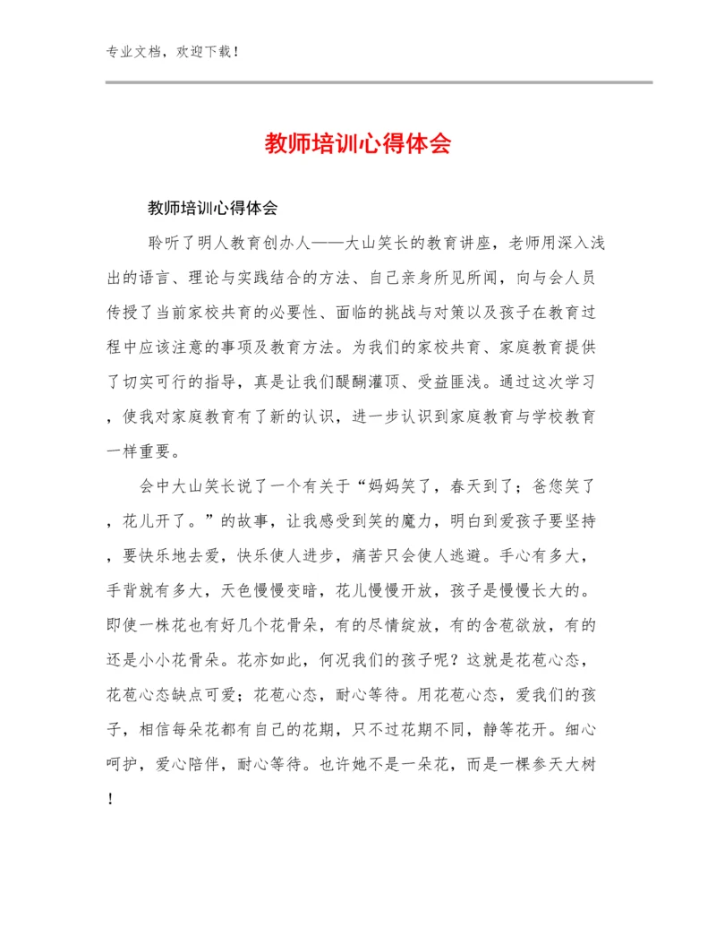 2023年教师培训心得体会优选范文21篇.docx