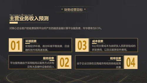 黑金质感项目战略商业计划书通用PPT模板