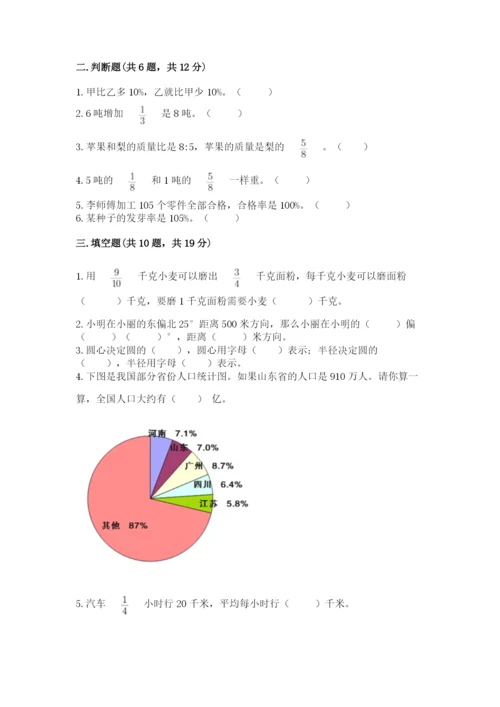 2022六年级上册数学期末测试卷附完整答案【必刷】.docx