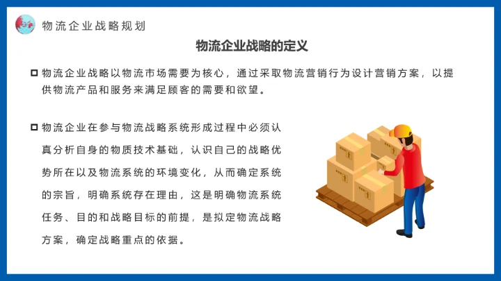 蓝色物流战略规划航空物流动态PPT模板
