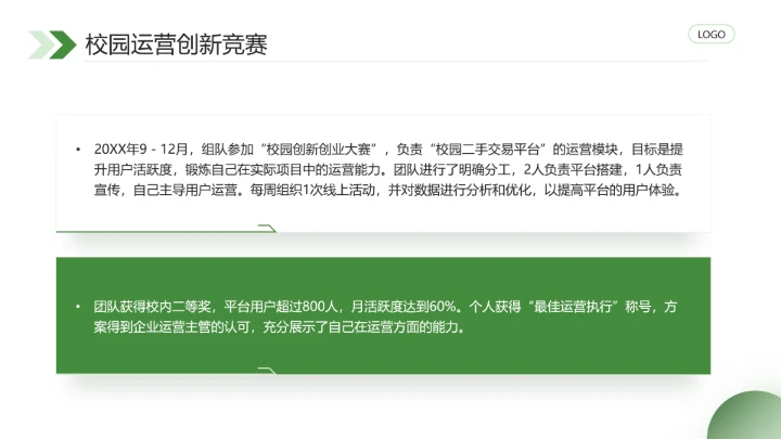 通用版大学生职业生涯发展展示职业生涯规划（运营方向）PPT