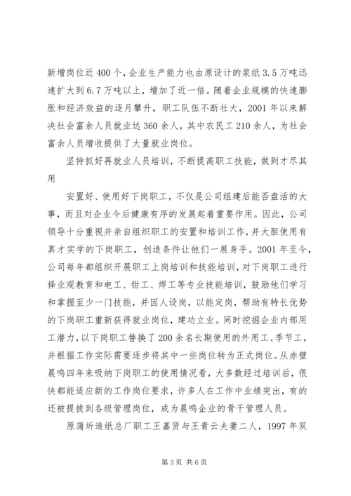 企业做好再就业工作经验体会精编.docx