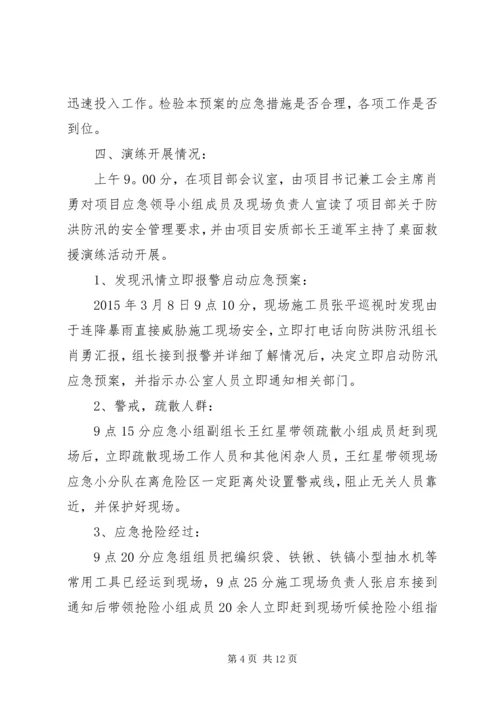 防洪防汛预案演练记录[小编整理].docx