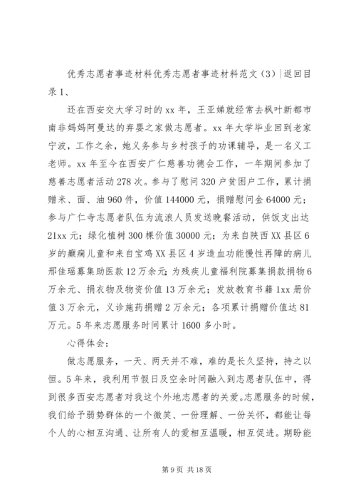 优秀志愿者事迹材料范文4篇.docx