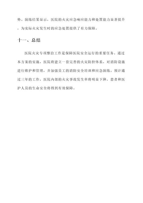 医院火灭专项整治工作方案