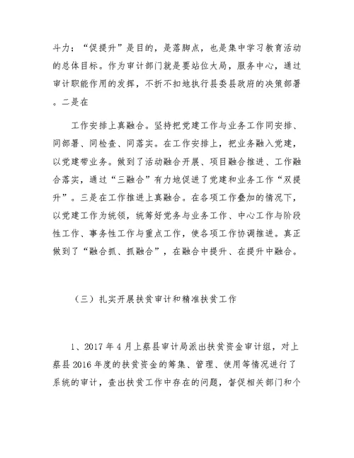 关于审计局集中调研汇报材料
