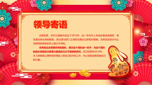 兔年会新年联欢晚会开门红PPT