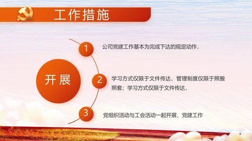 手绘党建年终工作总结汇报PPT党课
