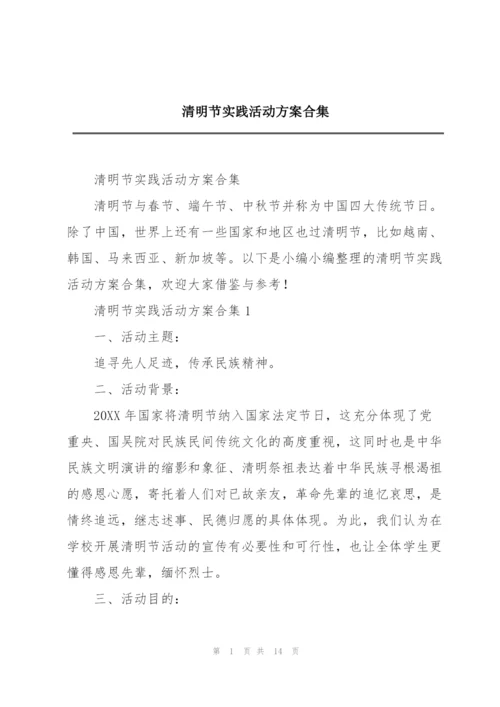 清明节实践活动方案合集.docx