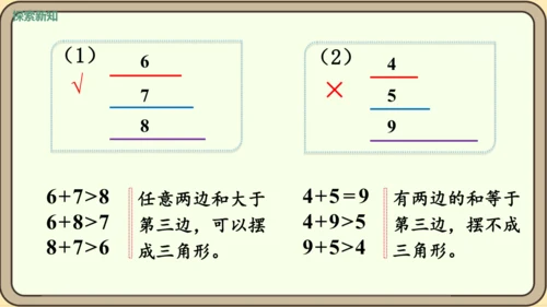 人教版数学四年级下册5.2    三角形三边关系课件(共25张PPT)