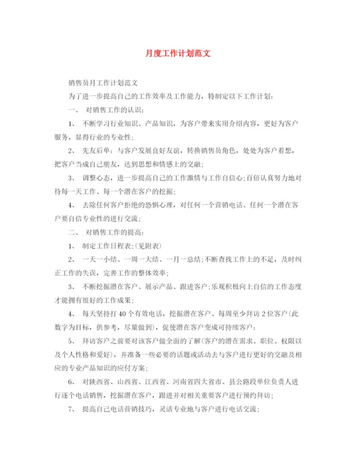 精编之月度工作计划范文.docx