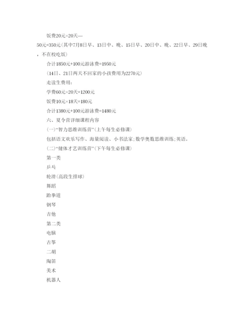 精编暑假夏令营活动方案2.docx