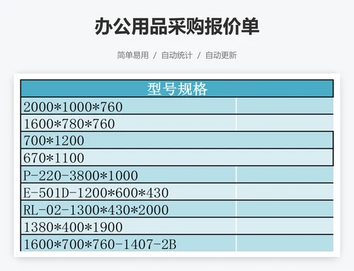 办公用品采购报价单