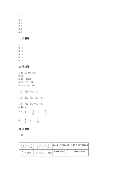 小学数学六年级上册期末卷附参考答案【模拟题】.docx