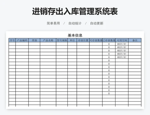 进销存出入库管理系统表