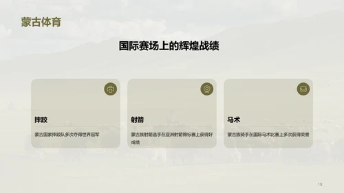 绿色现代蒙古族体育运动科普PPT模板