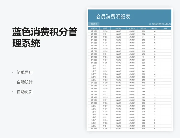 蓝色消费积分管理系统