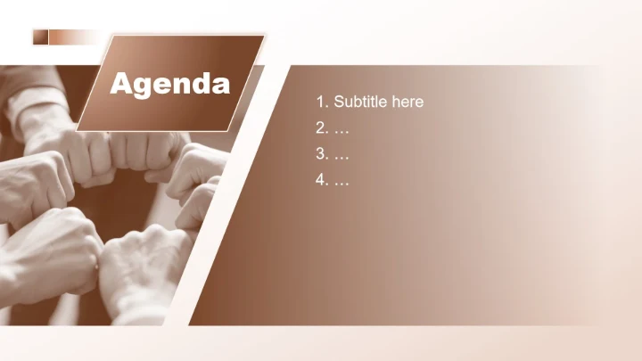 棕色渐变商务风团队成员介绍汇报PPT主题模板