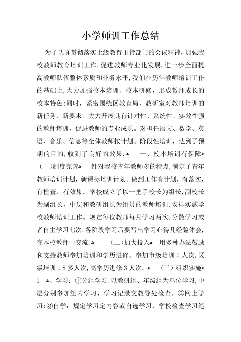 小学师训工作总结.docx