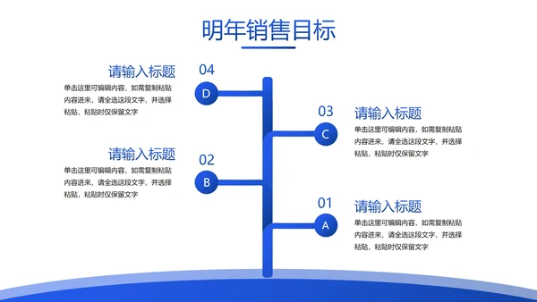 蓝色简约几何渐变销售业绩报告PPT模板