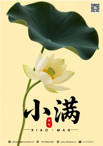 二十四节气小满海报(荷叶)