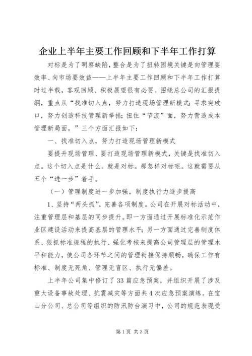 企业上半年主要工作回顾和下半年工作打算.docx