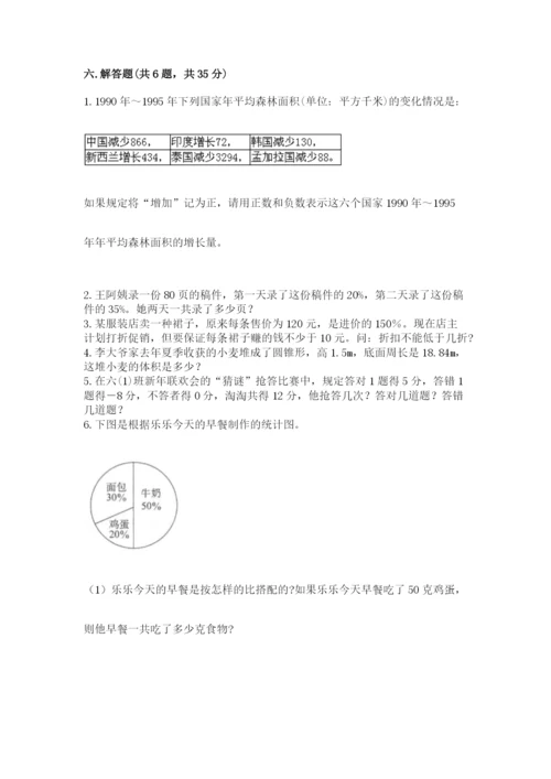 冀教版小学六年级下册数学期末综合素养测试卷word版.docx