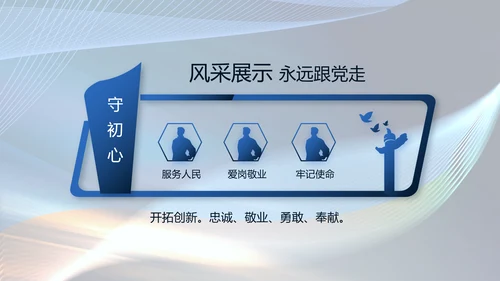 蓝色大气公安警察年终工作总结PPT